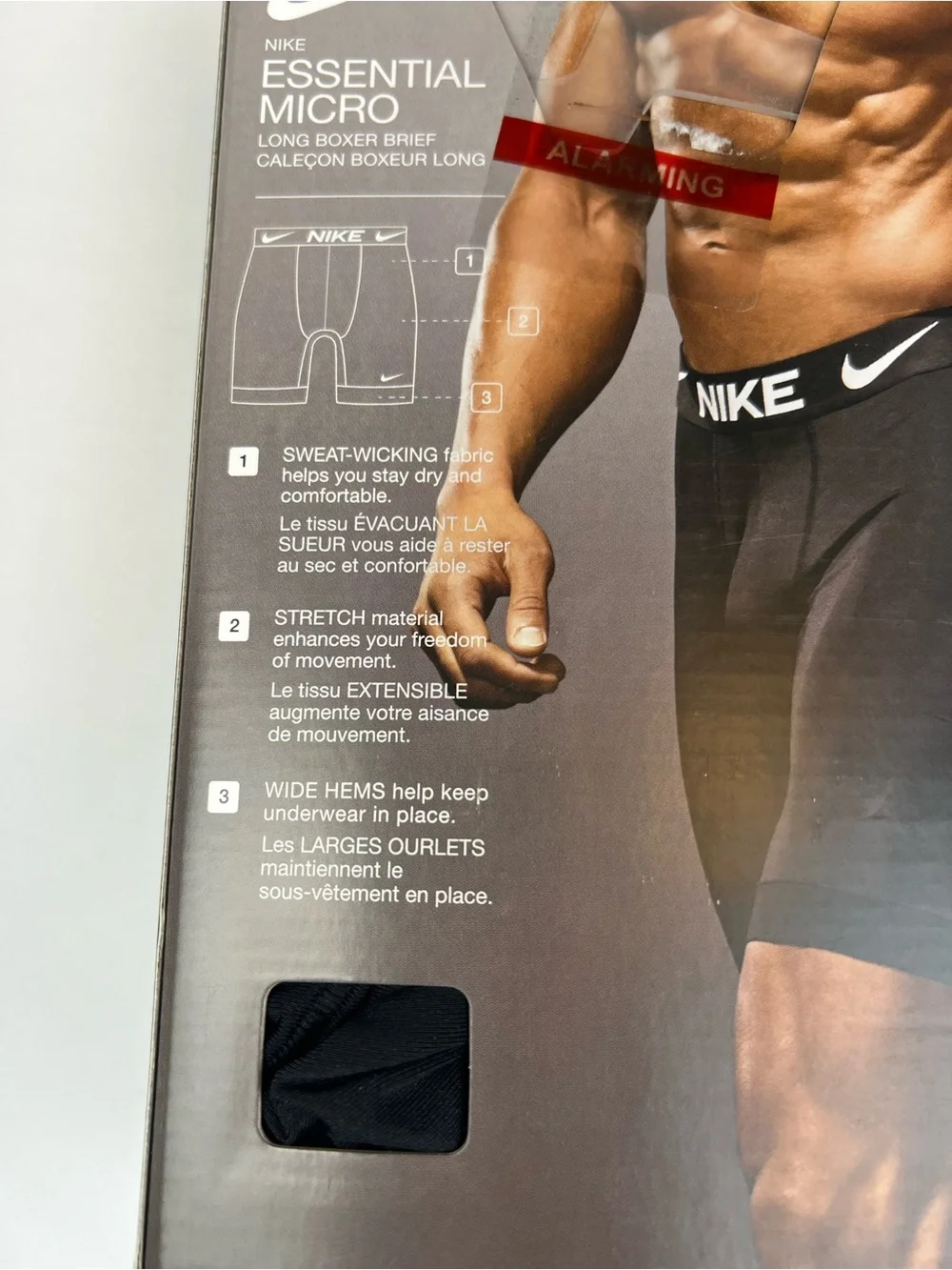 Nike 3 Pack Long Boxer Briefs Essential Micro Dri-FIT Black White Men’s Size S